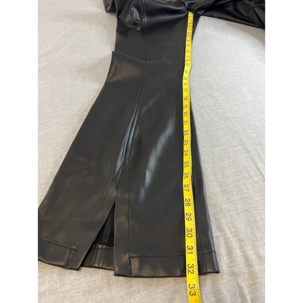 WE THE FREE Black Faux Leather Flare Split Leg Pants Womens Size 31 - Picture 5 of 12